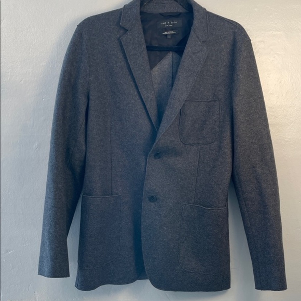 rag & bone Mens Wool Blend Charcoal Sport Coat Blazer Size 38